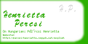 henrietta percsi business card